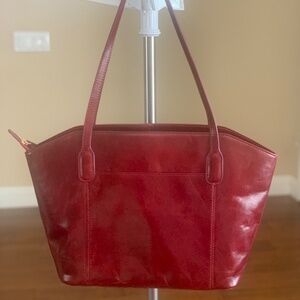 New with Tag Overland Polished Red Soft Leather Shoulder Bag